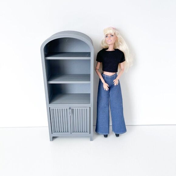 Armoire for Dolls 1:6 Scale Gray Furniture 12” Barbie Integrity Blythe - Picture 7 of 7